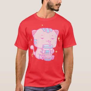 8-Bit-Pixel-Katze Trinken Trans-Pride-Bubble-Tee 5 T-Shirt