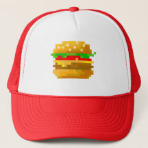 8-Bit-Pixel-Kunstburger - farbenfrohe Fast Food