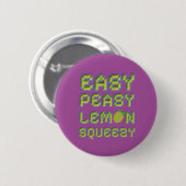 8-Bit Pixel Lemon Purple Round Pin Button (Vorne & Hinten)