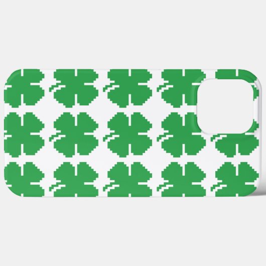 8 Bit Pixel Lucky Vierblättriges Kleeblatt Case-Mate iPhone Hülle (Rückseite (Horizontal))