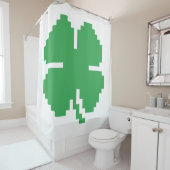 8 Bit Pixel Lucky Vierblättriges Kleeblatt Duschvorhang (Beispiel)