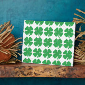 8 Bit Pixel Lucky Vierblättriges Kleeblatt Fotoplatte (Seite)