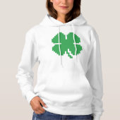 8 Bit Pixel Lucky Vierblättriges Kleeblatt Hoodie (Vorderseite)