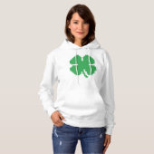 8 Bit Pixel Lucky Vierblättriges Kleeblatt Hoodie (Vorne ganz)