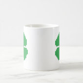 8 Bit Pixel Lucky Vierblättriges Kleeblatt Kaffeetasse (Mittel)