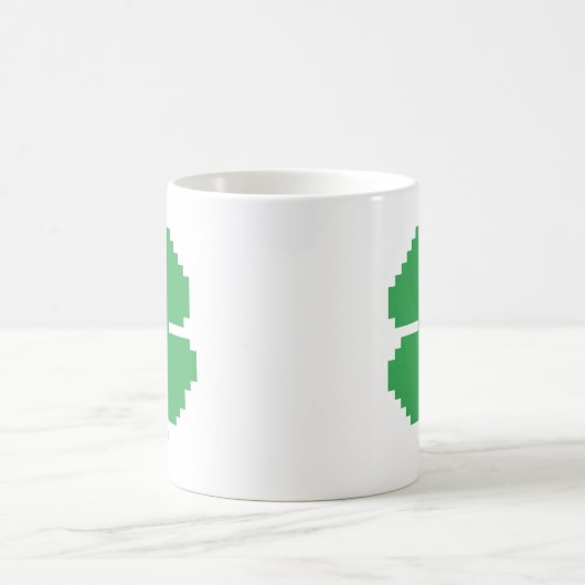 8 Bit Pixel Lucky Vierblättriges Kleeblatt Kaffeetasse (Mittel)