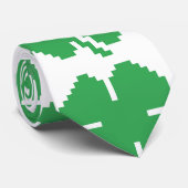 8 Bit Pixel Lucky Vierblättriges Kleeblatt Krawatte (Gerollt)