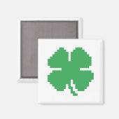 8 Bit Pixel Lucky Vierblättriges Kleeblatt Magnet (Vorderseite/Rückseite)