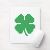 8 Bit Pixel Lucky Vierblättriges Kleeblatt Mousepad (Mit Mouse)