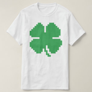 8 Bit Pixel Lucky Vierblättriges Kleeblatt T-Shirt