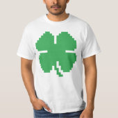 8 Bit Pixel Lucky Vierblättriges Kleeblatt T-Shirt (Vorderseite)