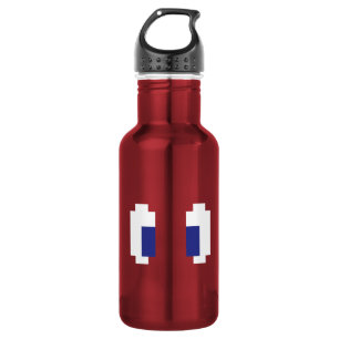 8-Bit-Pixel-Manga-Augen Edelstahlflasche