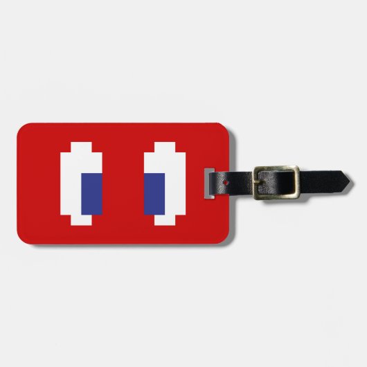 8-Bit-Pixel-Manga-Augen Gepäckanhänger (Vorderseite horizontal)