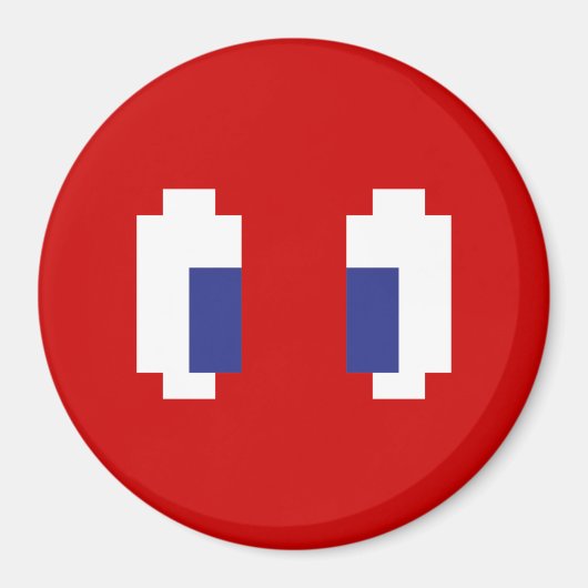 8-Bit-Pixel-Manga-Augen Magnet (Vorne)