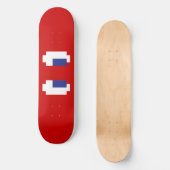 8-Bit-Pixel-Manga-Augen Skateboard (Vorderseite)