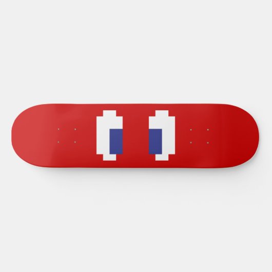 8-Bit-Pixel-Manga-Augen Skateboard (Horizontal)
