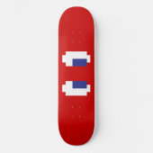 8-Bit-Pixel-Manga-Augen Skateboard (Vorderseite)