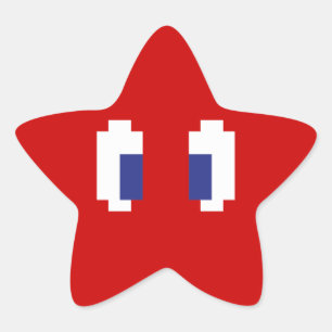 8 Bit-Pixel Manga Augen Stern-Aufkleber