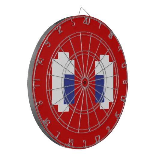 8 Bit Pixel Manga Eyes Dartscheibe (Vorderseite Links)