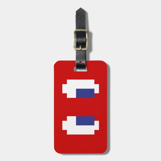 8 Bit Pixel Manga Eyes Gepäckanhänger (Vorderseite vertikal)