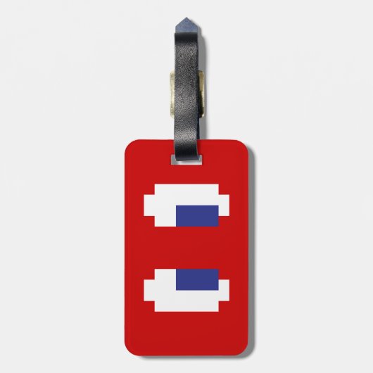 8 Bit Pixel Manga Eyes Gepäckanhänger (Rückseite vertikal)