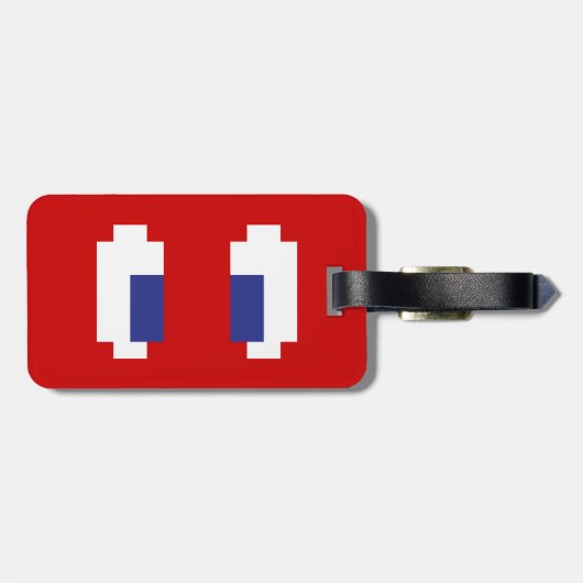 8 Bit Pixel Manga Eyes Gepäckanhänger (Rückseite horizontal)