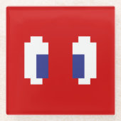8 Bit Pixel Manga Eyes Glasuntersetzer (Vorderseite)
