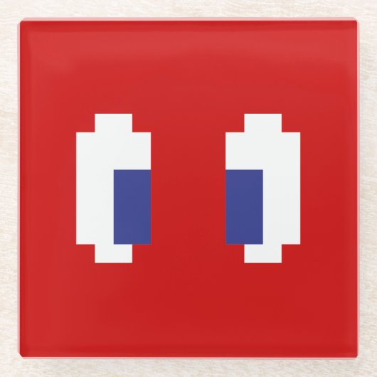 8 Bit Pixel Manga Eyes Glasuntersetzer (Vorderseite)