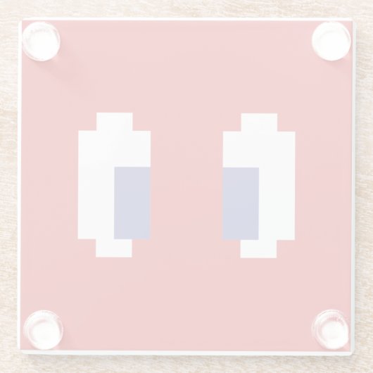 8 Bit Pixel Manga Eyes Glasuntersetzer (Rückseite)