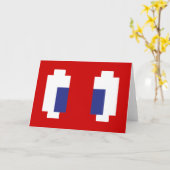 8 Bit Pixel Manga Eyes Karte (Gelbe Blume)