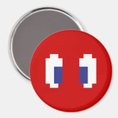 8 Bit Pixel Manga Eyes Magnet (Vorderseite/Rückseite)