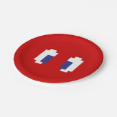 8 Bit Pixel Manga Eyes Pappteller (Schrägansicht)