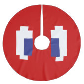 8 Bit Pixel Manga Eyes Polyester Weihnachtsbaumdecke (Vorderseite)