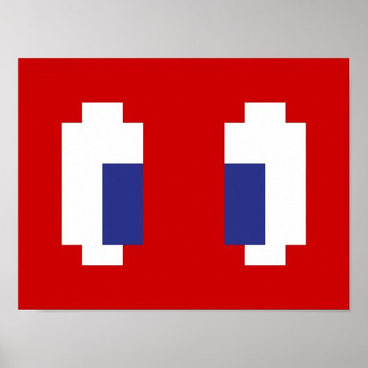 8 Bit Pixel Manga Eyes Poster (Vorne)