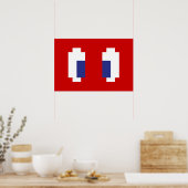 8 Bit Pixel Manga Eyes Poster (Küche)