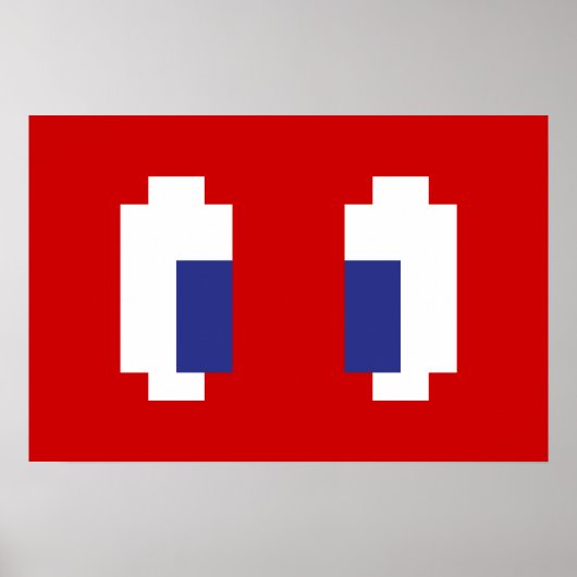8 Bit Pixel Manga Eyes Poster (Vorne)
