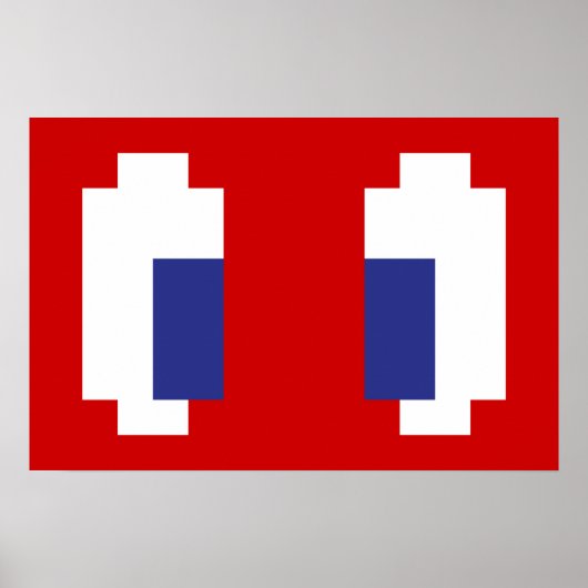 8 Bit Pixel Manga Eyes Poster (Vorne)
