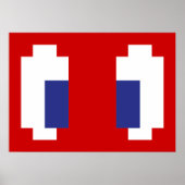 8 Bit Pixel Manga Eyes Poster (Vorne)
