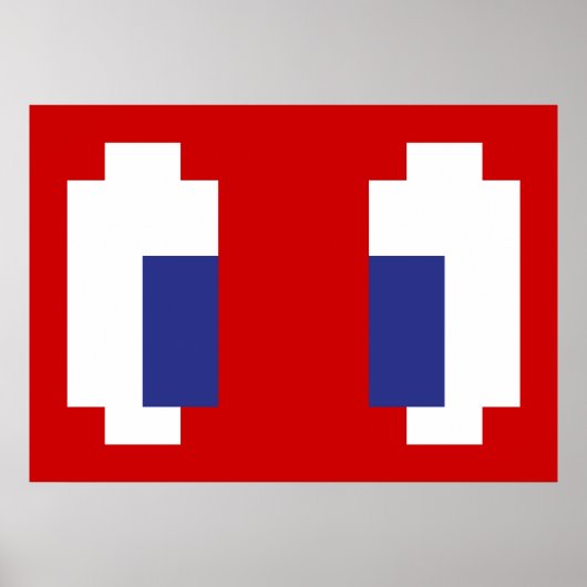 8 Bit Pixel Manga Eyes Poster (Vorne)