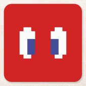 8 Bit Pixel Manga Eyes Rechteckiger Pappuntersetzer (Vorderseite)