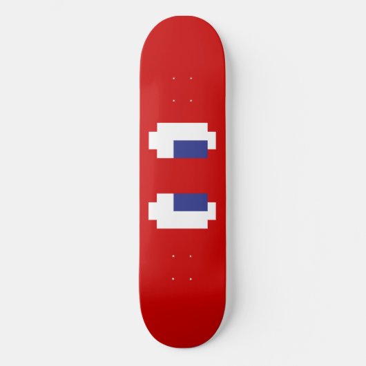 8 Bit Pixel Manga Eyes Skateboard (Vorderseite)