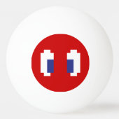 8 Bit Pixel Manga Eyes Tischtennisball (Rückseite)