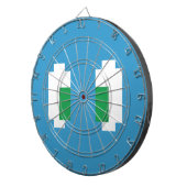 8 Bit Pixel Manga Green Eyes Dartscheibe (Vorderseite rechts)