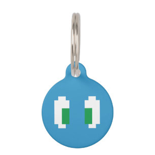 8 Bit Pixel Manga Green Eyes Haustiermarke