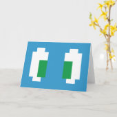 8 Bit Pixel Manga Green Eyes Karte (Gelbe Blume)