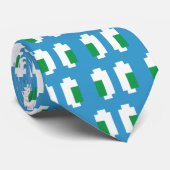 8 Bit Pixel Manga Green Eyes Krawatte (Gerollt)