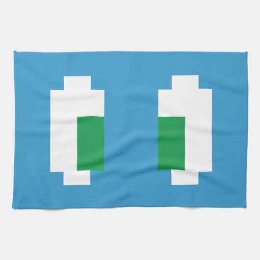 8 Bit Pixel Manga Green Eyes Küchentuch (Horizontal)