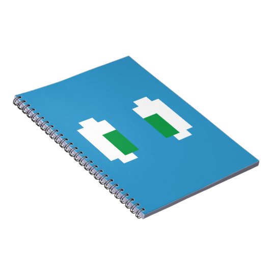 8 Bit Pixel Manga Green Eyes Notizblock (Rechte Seite)