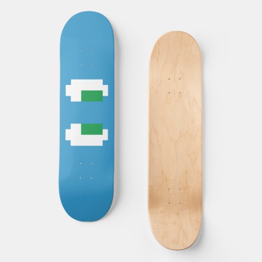 8 Bit Pixel Manga Green Eyes Skateboard (Vorderseite)