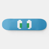 8 Bit Pixel Manga Green Eyes Skateboard (Horizontal)